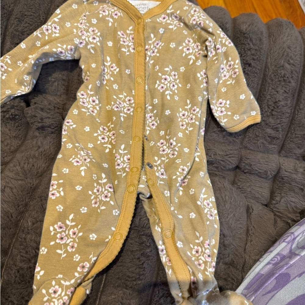 Floral Tan Kids One Piece